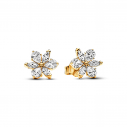 Pandora zilveren oorbellen goudkleurig met zirkonia 262633C01 - 53880