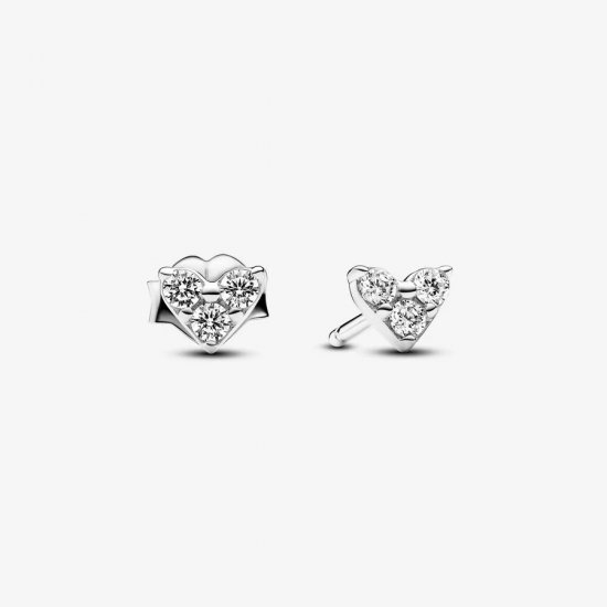 Pandora zilveren oorbellen hart met zirkonia 293003C01 - 53883