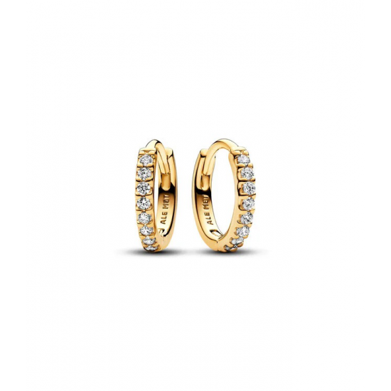 Pandora zilveren goudkleurig oorringen met zirkonia 263015C01 - 53886