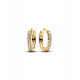 Pandora zilveren goudkleurig oorringen met zirkonia 263015C01 - 53886