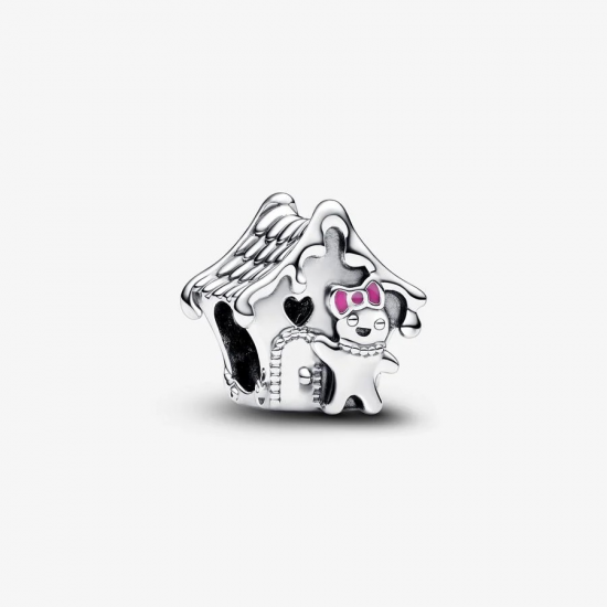 Pandora Peperkoekhuis zilveren bedel met roze, rood en groene ename 792823C01 - 53912