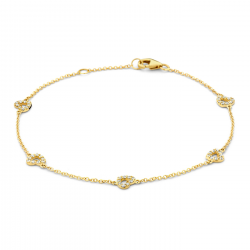 Blush Armband 2211YZI met hartjes 14krt geelgoud met zirkonia - 53985