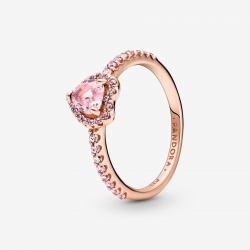Pandora Glinsterende Verhoogde Hartring maat 17 188421C04-54 - 54057