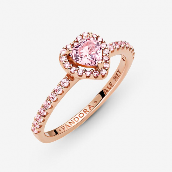 Pandora Glinsterende Verhoogde Hartring maat 17 188421C04-54 - 54057