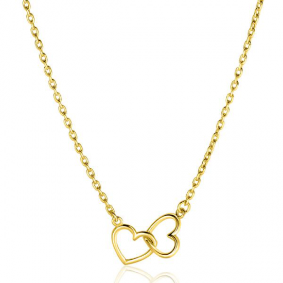 ZINZI Collier goudkleuring met twee hartjes in elkaar ZIC2513G - 54139