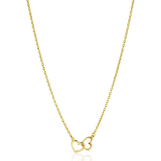 ZINZI Collier goudkleuring met twee hartjes in elkaar ZIC2513G - 54139