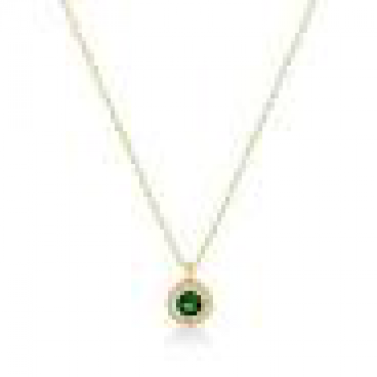 Swings 14k Geelgouden collier met groene zirkonia  NDC01-1399-01 - 54196