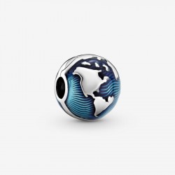 PANDORA Blauwe Wereldbol Clip Bedel - 54230