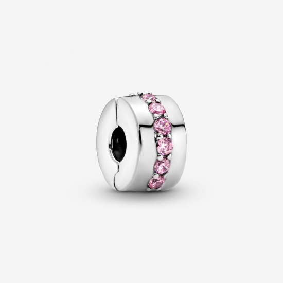 PANDORA Pink Sparkling Row Clip Bedel - 54234
