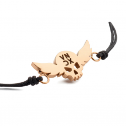 VNDX Icon Armband Zwart met Rose - 52651