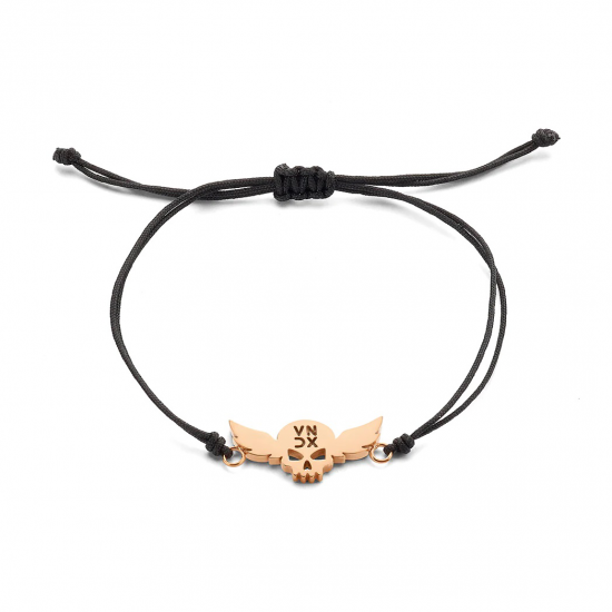 VNDX Icon Armband Zwart met Rose - 52651