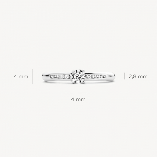 Blush Ring 1155WZI - 14k Witgoud met Zirkonia - 54341
