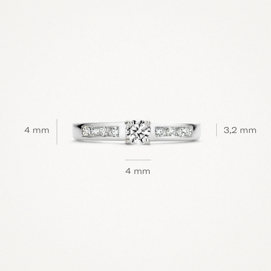 Blush Ring 1125WZI - 14k Witgoud met Zirkonia MAAT 17 - 54342