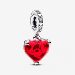 Pandora Disney Mickey & Minnie Mouse kus rode muranoglas hangende bedel - 54347