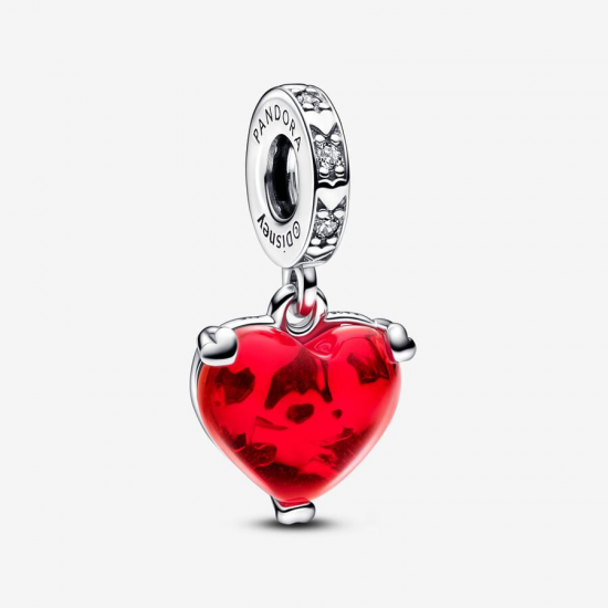 Pandora Disney Mickey & Minnie Mouse kus rode muranoglas hangende bedel - 54347