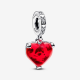 Pandora Disney Mickey & Minnie Mouse kus rode muranoglas hangende bedel - 54347