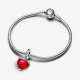 Pandora Disney Mickey & Minnie Mouse kus rode muranoglas hangende bedel - 54347