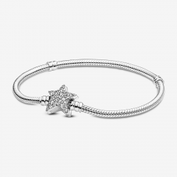 Pandora Pandora Moments Snake Chain Armband met Asymmetrische Ster Sluiting MAAT 19 - 54353