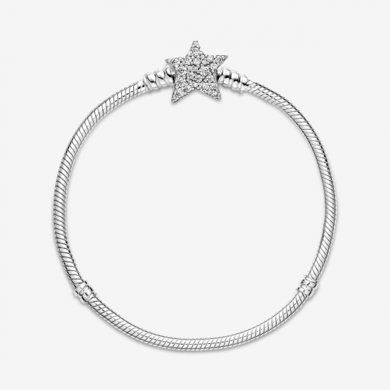 Pandora Pandora Moments Snake Chain Armband met Asymmetrische Ster Sluiting MAAT 19 - 54353