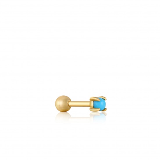 ANIA HAIETurquoise Cabochon Barbell Single Earring 3,5MM - 49723