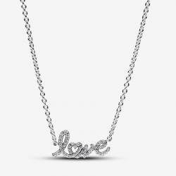 Sprankelende halsketting love handgeschreven maat 45CM - 54439