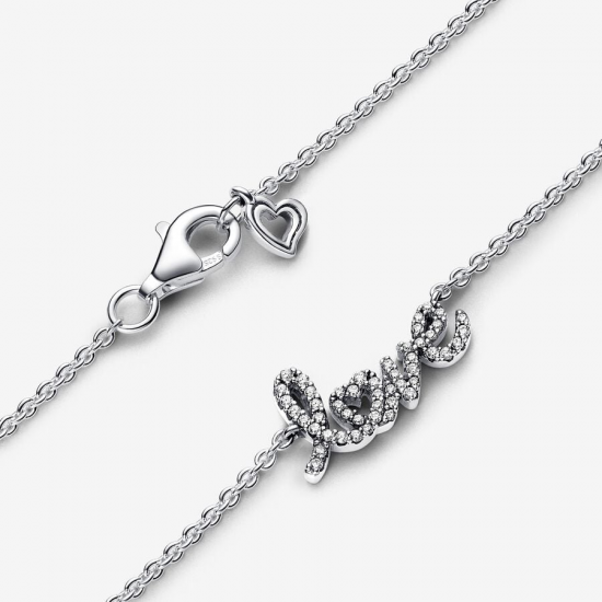 Sprankelende halsketting love handgeschreven maat 45CM - 54439