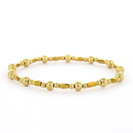 Kalli Kalli ALINA 0200013, SCHAKELARMBAND, ELASTIEK, KRAAL, GOUD, 5MM - 54497