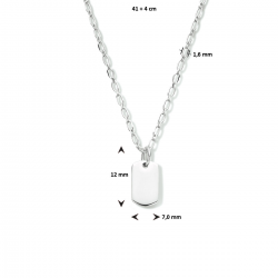 zilveren graveercollier 41 + 4 cm - 54526