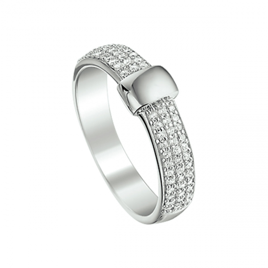 Zilveren ring met zirkonia maat 17.3/4 - 54547
