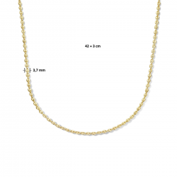 collier koffieboon 3,7 mm 42 + 3 cm 1 micron - 54520