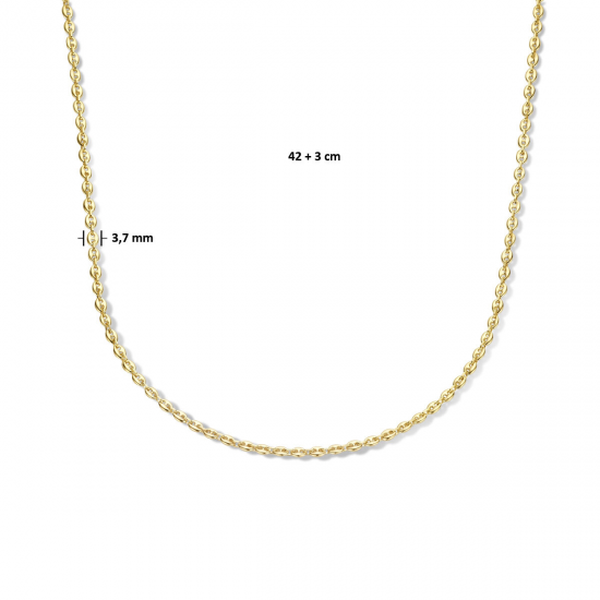 collier koffieboon 3,7 mm 42 + 3 cm 1 micron - 54520