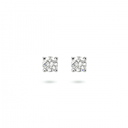 Witgouden oorknoppen diamant (2x 0.10crt) H SI 3mm. - 49799