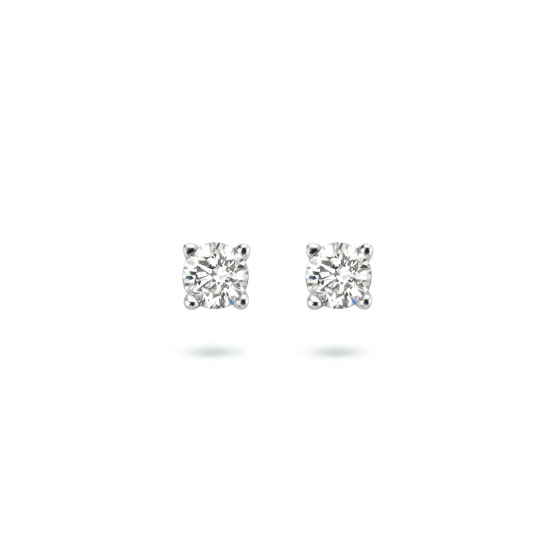 Witgouden oorknoppen diamant (2x 0.10crt) H SI 3mm. - 49799