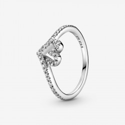 Pandora Sprankelende Wishbone Heart Ring Maat 18,5 - 54612