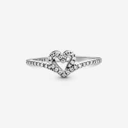 Pandora Sprankelende Wishbone Heart Ring Maat 16,5 - 54615