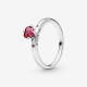 Pandora Sprankelend Rood Hart Ring Maat 18,5 - 54624