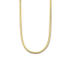 Geelgoud op 925 zilveren collier platte slang 4,3 mm 40 + 4 cm. - 49837