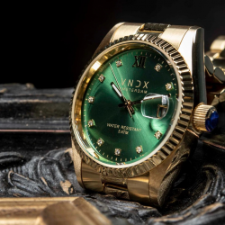 VNDX Amsterdam horloge Dare Devil Medium Goud Groen - 49859