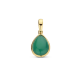 Geelgoud op 925 zilveren hanger met een schitterende groen agaat steen 13.5x9.5mm - 49840