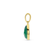Geelgoud op 925 zilveren hanger met een schitterende groen agaat steen 13.5x9.5mm - 49840