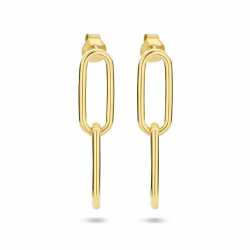 Geelgoud op 925 zilveren oorhangers met een totale hoogte van 2.8cm - 49851