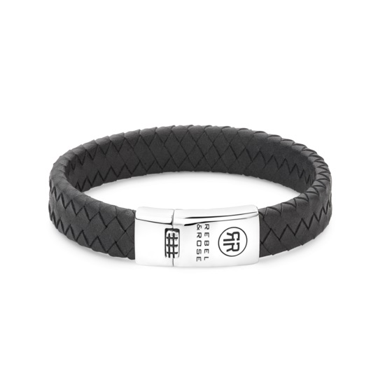 Rebel and Rose Braided Flat 925 Anthracite RR-L0153-S-M Armband 17,5cm - 54651