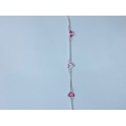 Bellini 925 kinder armband met gekleurde hart/poesje/vlinder 14cm +2.5cm - 54827