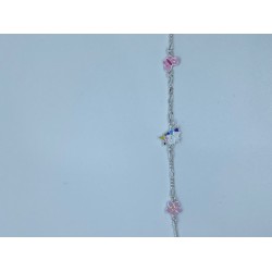 Bellini 925 kinder armband met gekleurde bloem/eenhoorn/vlinder 14cm +2.5cm - 54828
