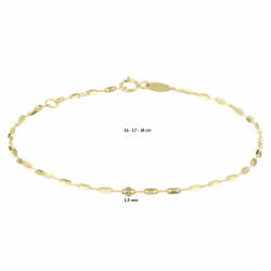 14krt geelgouden armband plaatjes 1,5 mm 16 - 17 - 18 cm - 54865