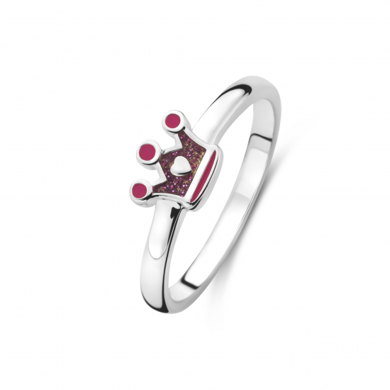 Bellini 925 kinder ring Kroon roze maat 14 - 54840