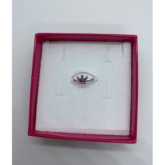 Bellini 925 kinder ring Kroon roze maat 14 - 54840