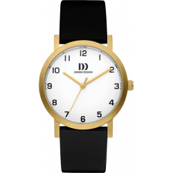 DANISH DESIGN IV15Q1107 HORLOGE RHONE TITANIUM-LEDER GRIJS-ZILVERKLEURIG-ZWART 30 MM - 54888