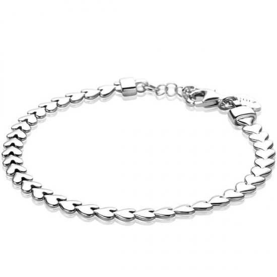 ZINZI zilveren armband hartjes - 49943