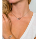 ZINZI zlv. collier hart en hart zirconia's in elkaar 45cm - 49949